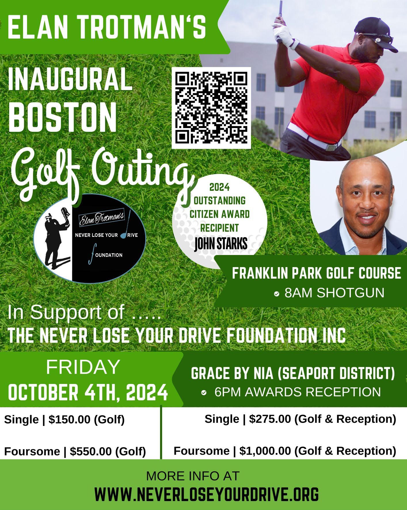 Auction winner will join Elan and Bronson for 18 holes on Wednesday September 27th, 2023 at the spectacular Renaissance Golf Club in Haverhill MA. Item includes Green Fee, Cart, Lunch, Group Photo, Autographed Bronson Arroyo Jersey, and 2 VIP Concert Tickets.